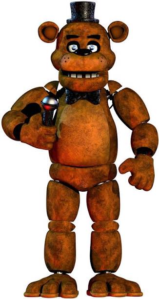 A Freddy Fazbear character render holding a microphone.